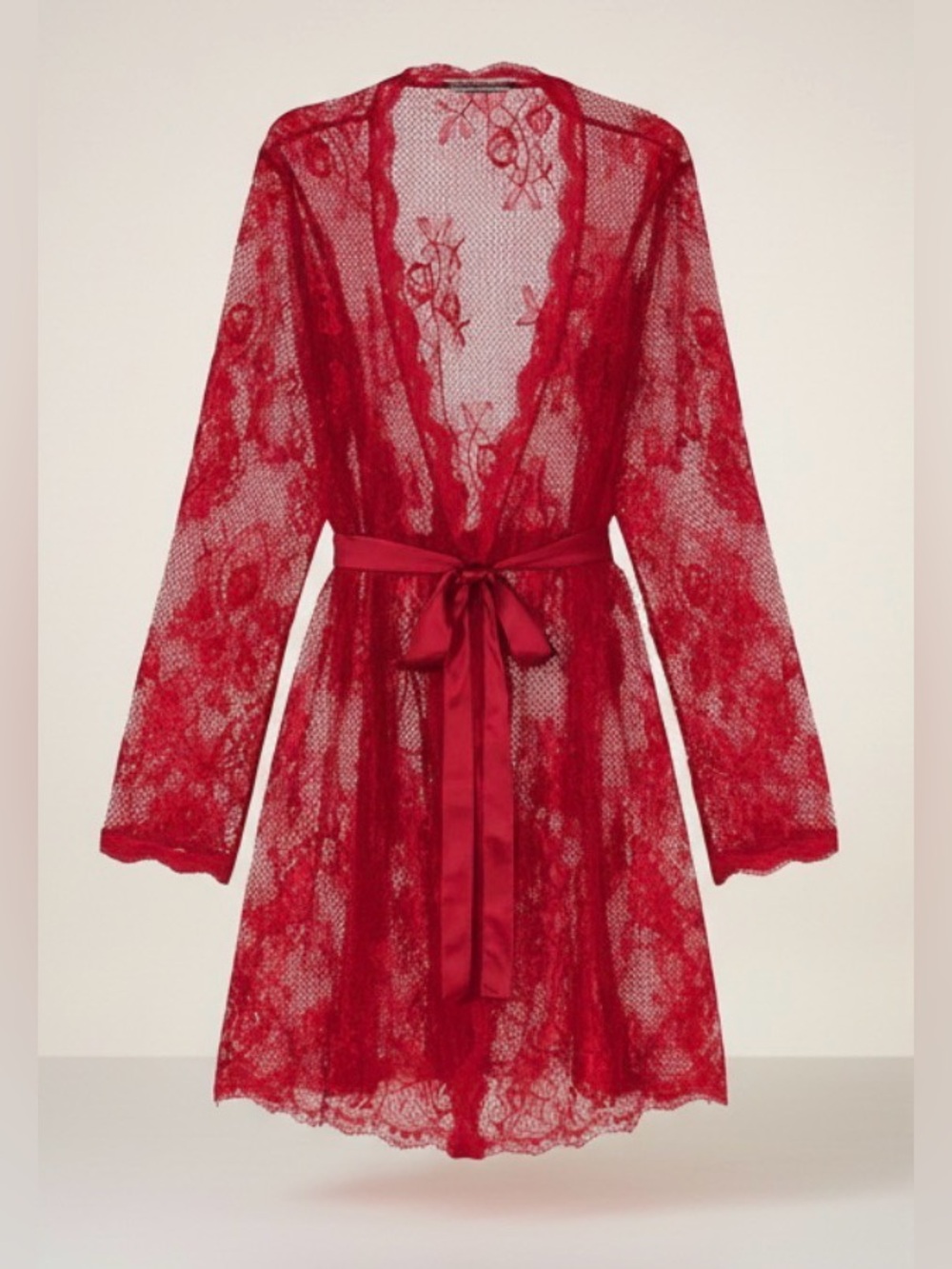 Victoria's Secret Satin Robe Kimono Women's Lingerie Red M/L